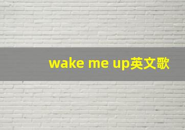 wake me up英文歌